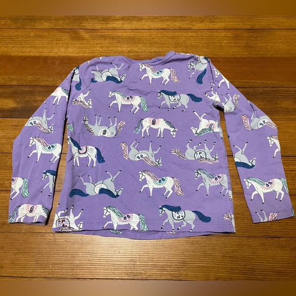 Hanna Andersson Purple Cotton Horse Long Sleeve Tee Shirt Size 6-7 or 120 cm - Picture 6 of 6